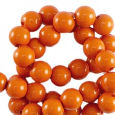 Acrylic beads 4mm round Shiny Rusty orange